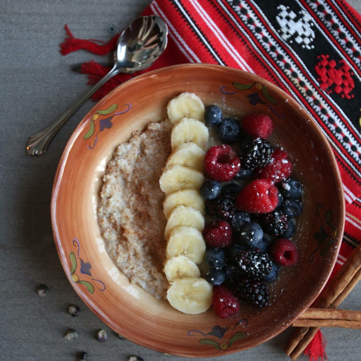 Berry Banana Pinole Sweetened Protein Oatmeal Recipe