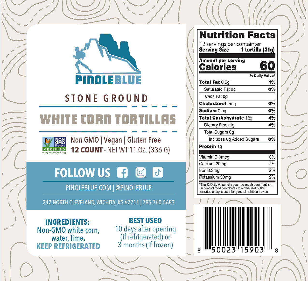 Red Tortillas Nutrition Label